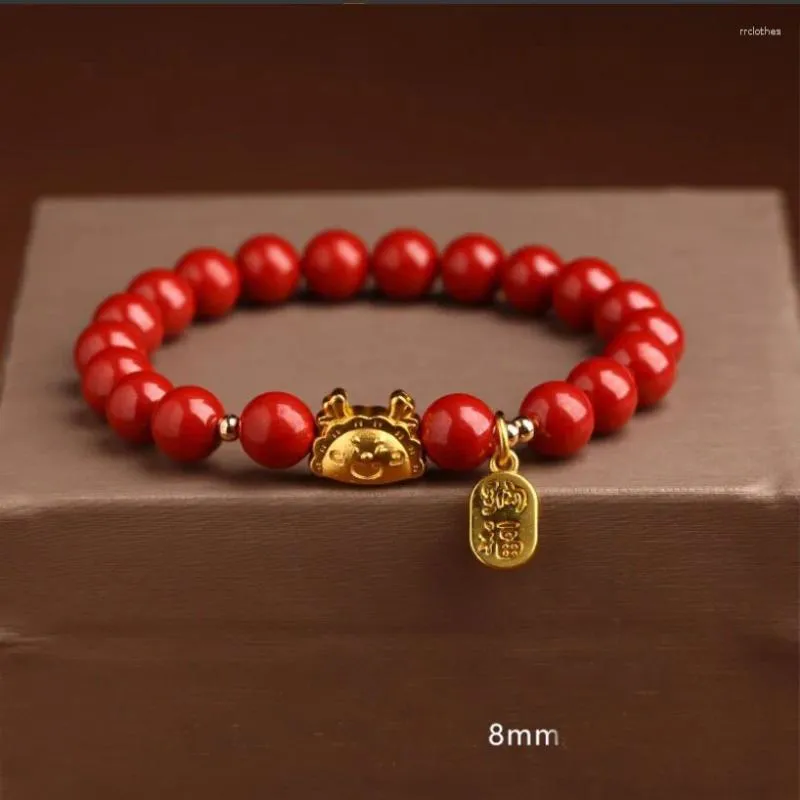 Strand Year Golden Dumpling Dragon Doll Red Bead Bracelets For Women Girls Lovely Cute Fashion Jewelry Delicate Trendy Bracelet