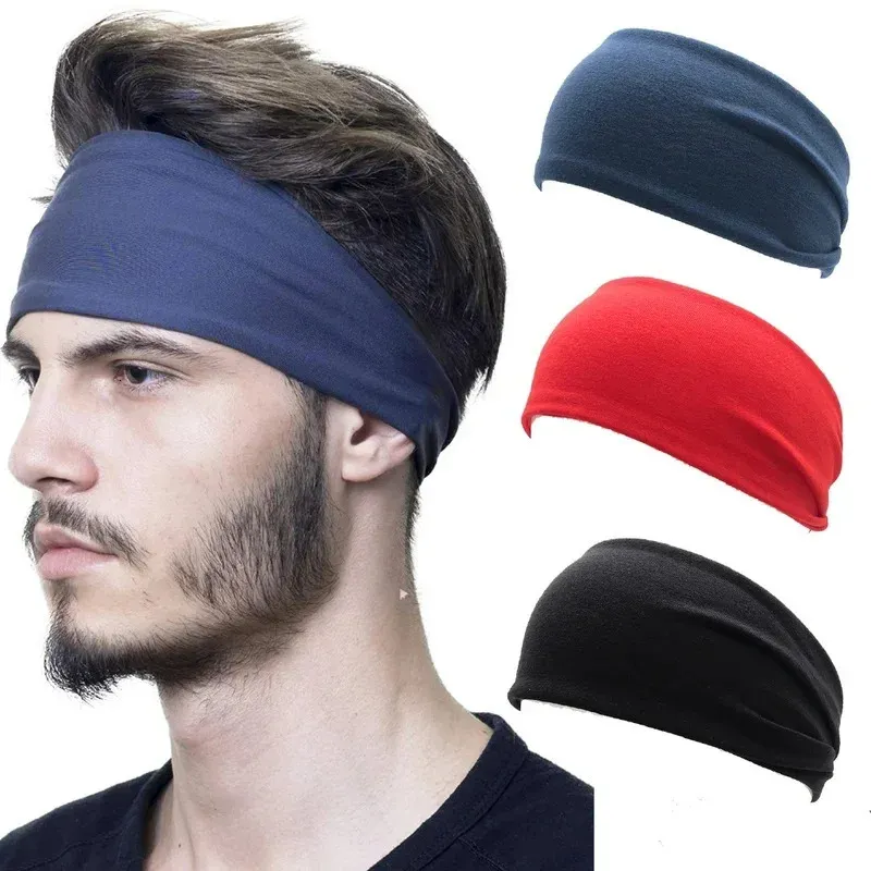 Unisex Sport Headband Sweatband Workout Elastic Yoga Hairband Wide Headwear Running Accessories Stretch Hair Band for Women Men 240119