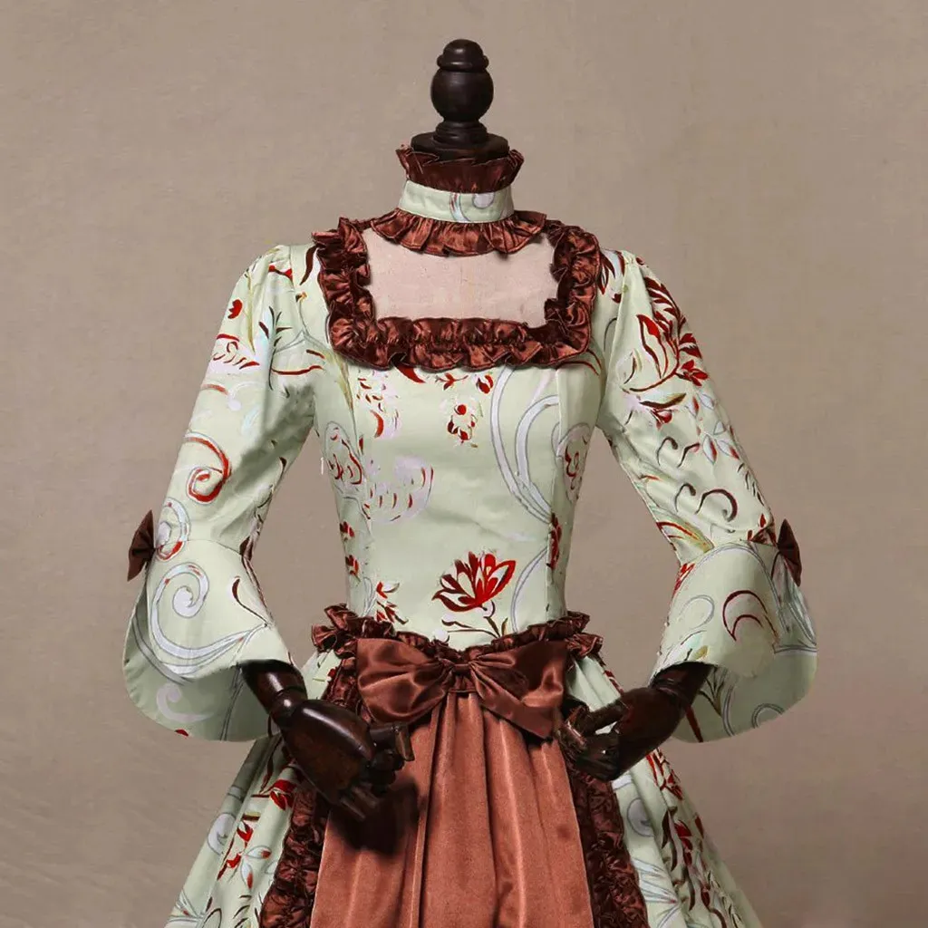 Robe Médiévale Fille En Velours Brodé - Costume Renaissance Princesse Victorienne Pour Halloween Et Carnaval