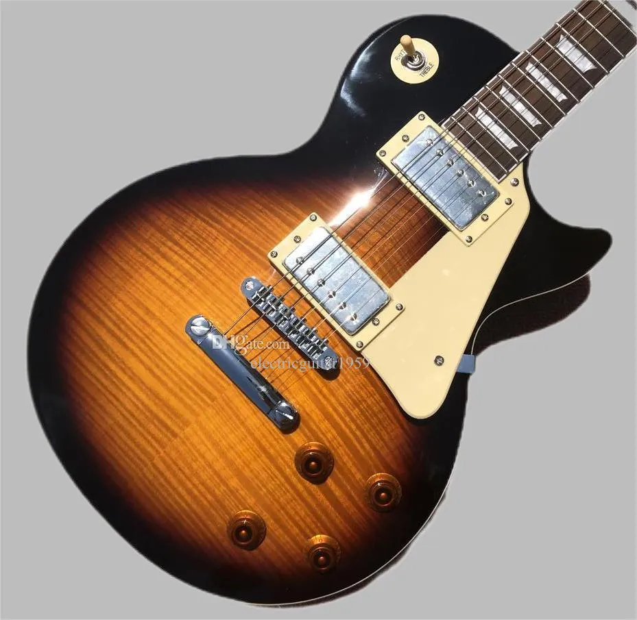 Electric guitar Sunburst colors, chrome hardware, rosewood fingerboard, antiques, free shipping