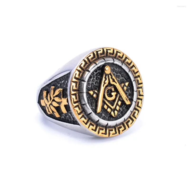 Cluster Rings Vintage Men Round Freemason Mason Templar Masonic Ring US Size 7/8/9/10/11/12/13/14/15