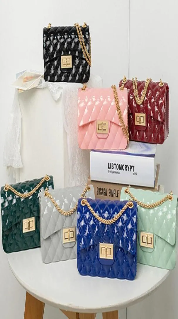 New Kids Princess Handbag Fashion Girls Diamond Lattice Metals Chain Messenger Bag Children Pu Leather Single Shoulder Bag C65499851464