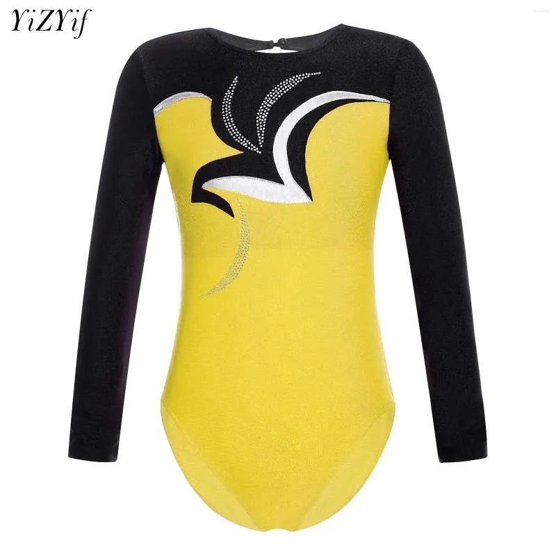 Scene Wear Kids Girls Gymnastics Leotard Ballet Unitards One-Piece Athletic Dance Clothes Activewear Skating Jumpsuit Performance Costume