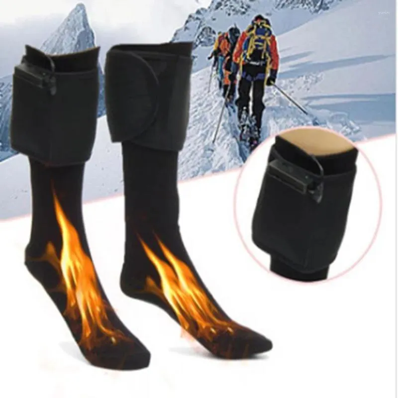 Chaussettes pour hommes, maintien au chaud, chauffage électrique, confortable, batterie en Fiber de carbone, chauffe-pieds, respirant, sport