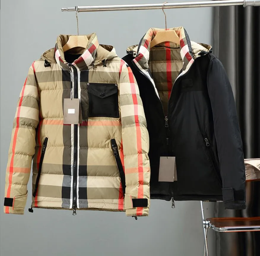 Odwracalny projektant męskiej projektantki z kapturem litery damskie płaszcze zimowe płaszcze gęste mężczyzn ubrania odzieży zewnętrznej kurtka zewnętrzna z zamkiem m-3xl rozmiar mody ubrania