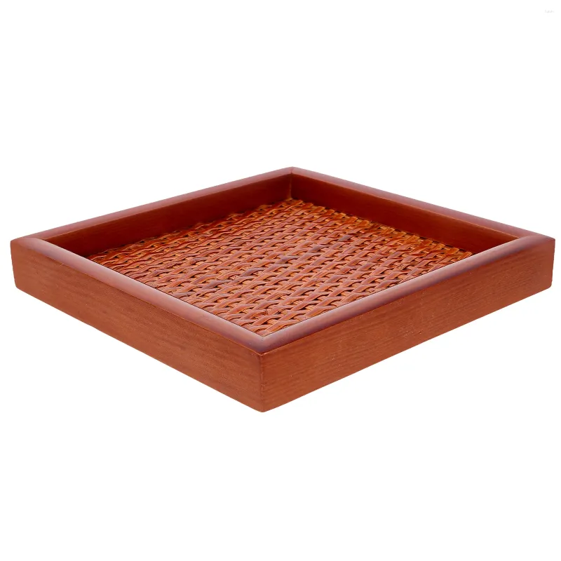 Dinnerware Sets Solid Wood Bamboo Tray Reusable Dessert Plate Fruit For Home Coffee Table Decor