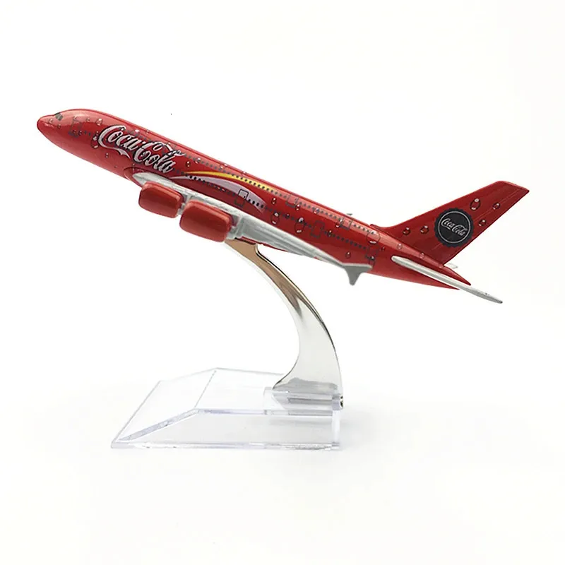 1 400 Scale 16cm COLA Airlines Airbus A380 Metal Alloy Airplane Aircraft Model Decoration Plane Kids Christmas Gift Collectible 240201