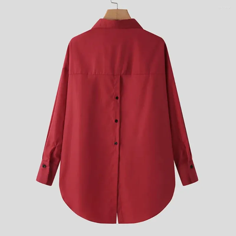 Blusas de mujer, blusa cómoda para mujer, camisa elegante y versátil con un solo pecho y botones en la espalda, camisa suave para desplazarse al trabajo
