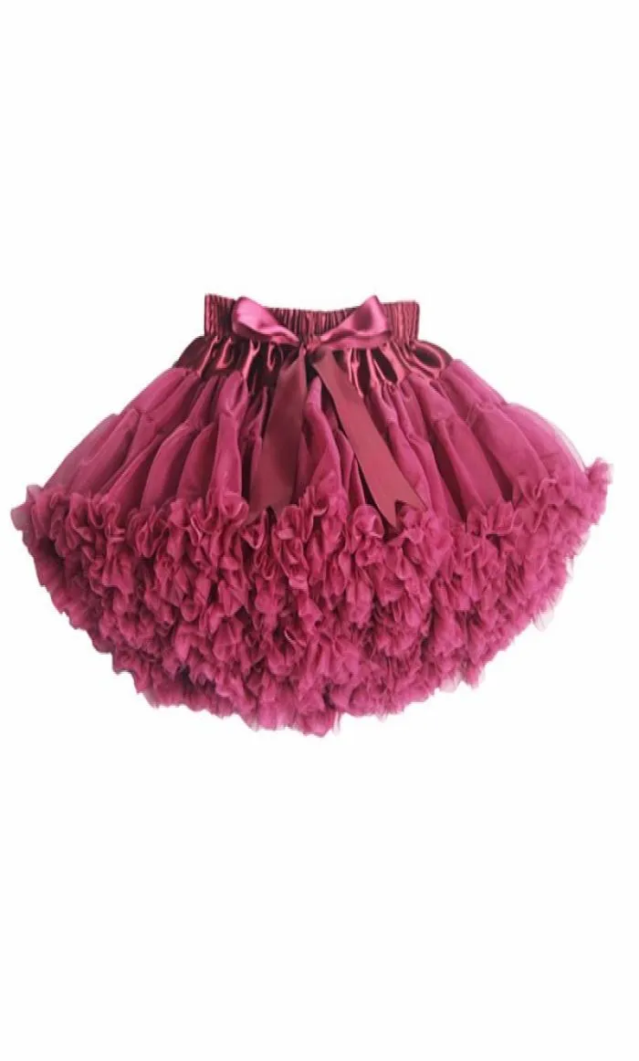 Novo 2017 21 Cores Vintage empoeirado rosaPrata cinzaVinhoNavyazul Bebê Menina Fofo Pettiskirt Meninas Saia Tutu Crianças Petticoat1020380