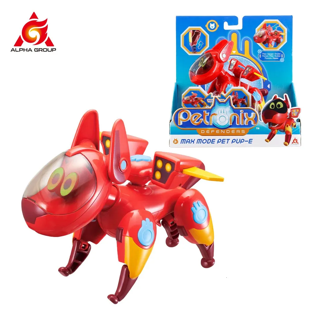 PETRONIX DEFENDERS Max Mode Pet PupE 2IN1 TRANSFORMING From Dog to Plane Action Figure Transforming Anime Kid Toy Gift 240119