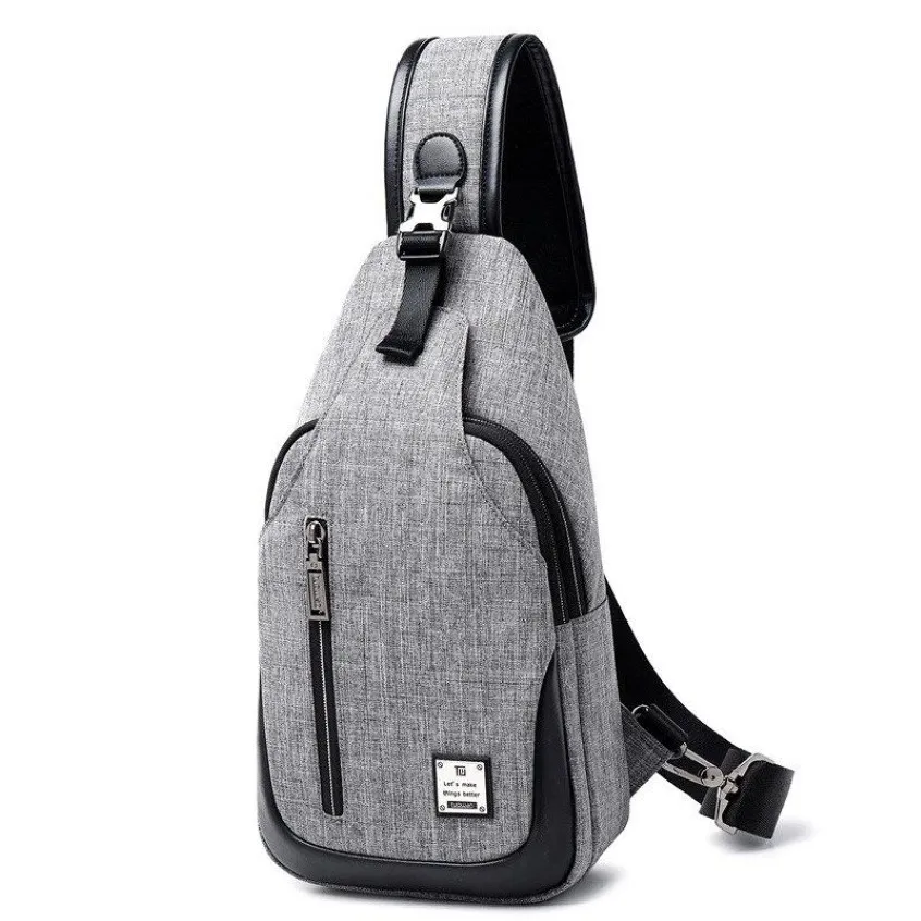 Canvas Sling Bag bröst axel ryggsäck crossbody väskor för män kvinnor reser utomhus321g