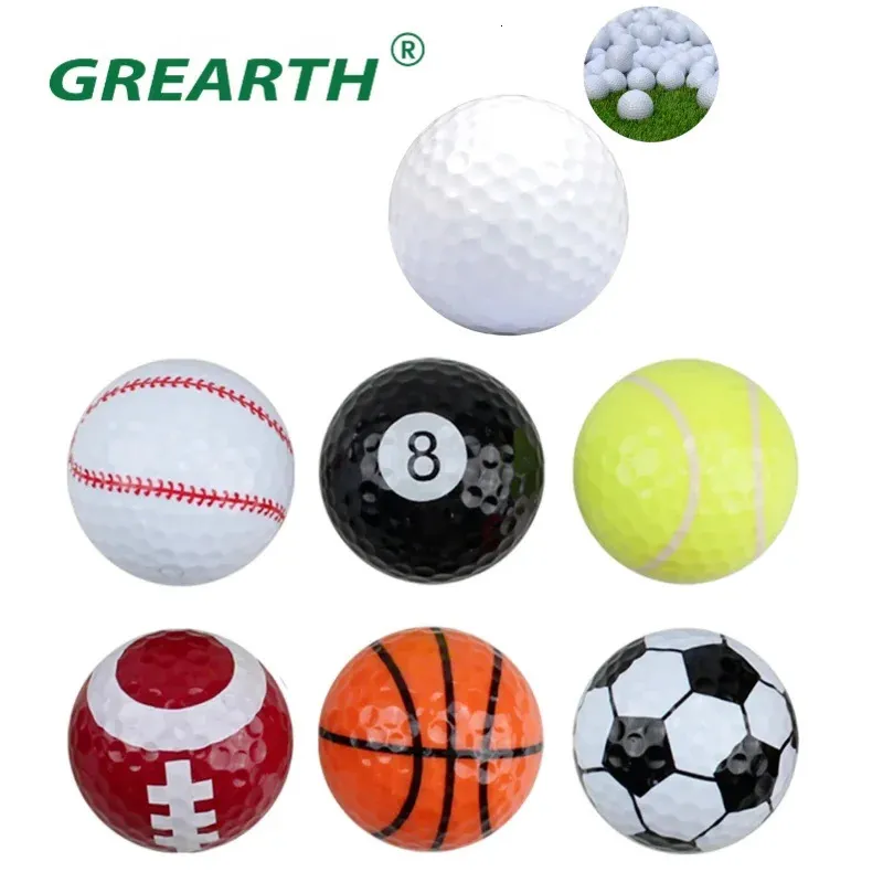 6 Pçs/lote Equipamento de Bola de Golfe Futebol Basquete Tabletennis Beisebol Bolas de Golfe Novela Bola Dupla Bola de Duas Peças Bola de Golfe 240129