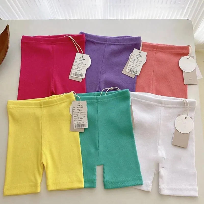 Calças doces cor meninas shorts de segurança calças roupa interior leggings boxer briefs praia curta para crianças 0-6years