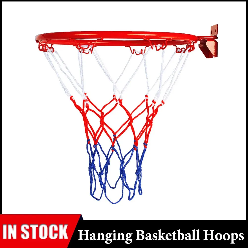 32cm Wall Mounted Basketball Hoop Netting Metal Rim Hanging Basket Basket-ball Wall Rim W/ Screws Indoor Outdoor Sport 240127