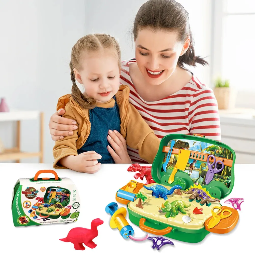 نمذجة البلاستيمين طين مجموعة DIY صندوق ألعاب ملونة مجموعة ألعاب حرفية غير سامة للبنين والبنات 3 أطفال 240124