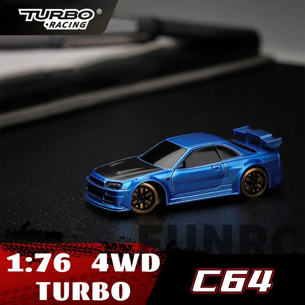 1 76 Turbo Racing RC CAR C64 Drift RC Car con radio giroscopica telecomando proporzionale completo giocattoli RTR Kit per bambini e adulti 240122