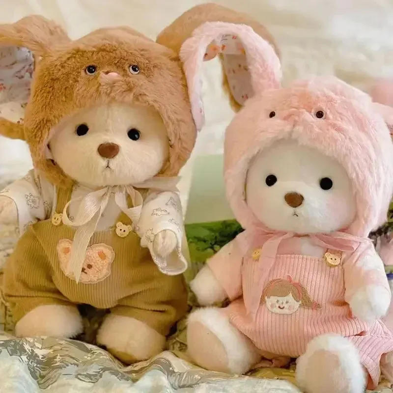Petit ours en peluche poupée vêtements jouets pour changer de vêtements jouets mignons pour enfants décoration de chambre cadeaux de noël pour fille 240123