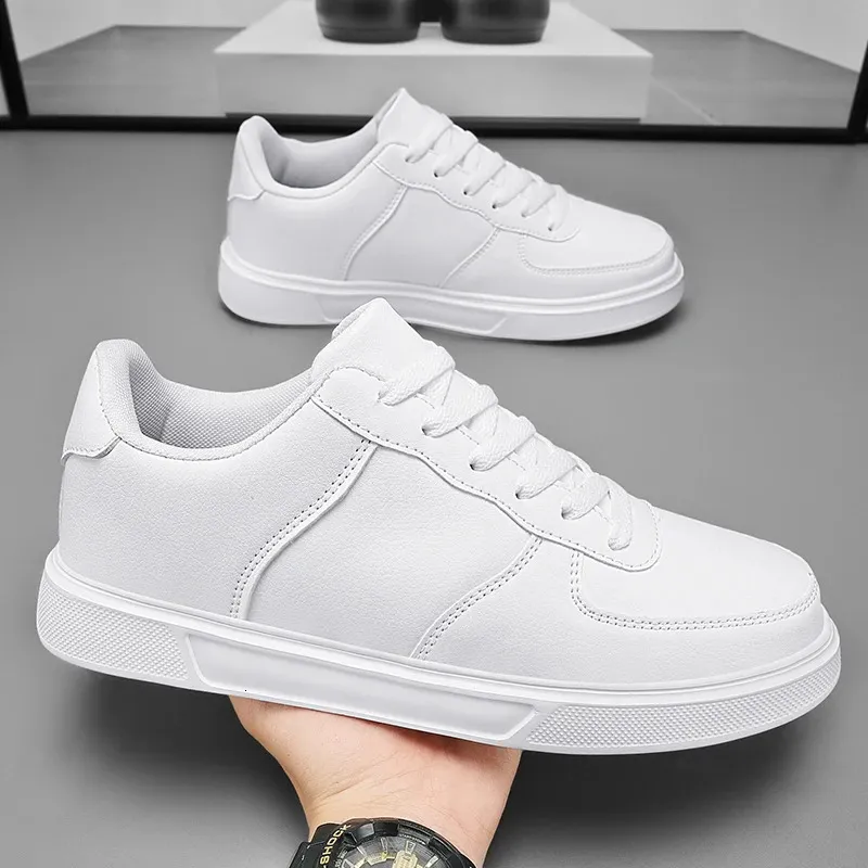 Baskets blanches classiques pour hommes femmes baskets en cuir confort chaussures de sport de skateboard grande taille 47 hommes formateurs Basket Homme 240119