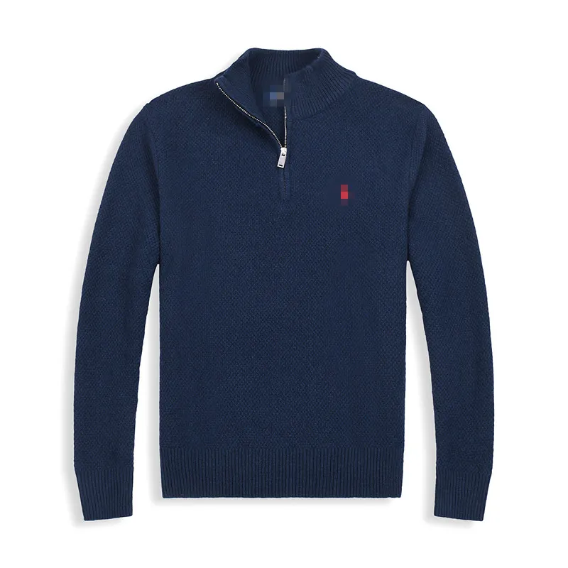 Men's Fashion Designer Sweatshirt Multi color Brand Pony Embroidered Sweater Coat Half Zipper High Neck Pullover Casual Sweater