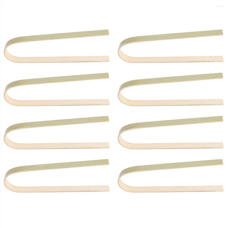 Jewelry Pouches 80 Pcs Mini Bamboo Disposable Bread Tongs 4 Inch Toast Cooking Food Serving Clips