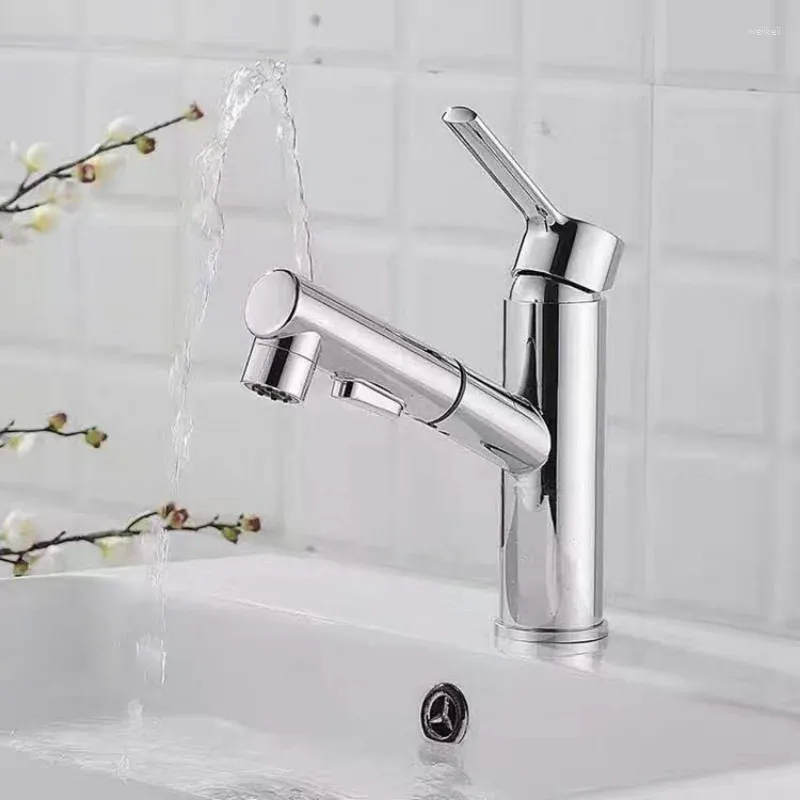 Robinets de lavabo de salle de bains en laiton peinture noire vanité lavabo extractible et robinet froid robinet de mélange de bain