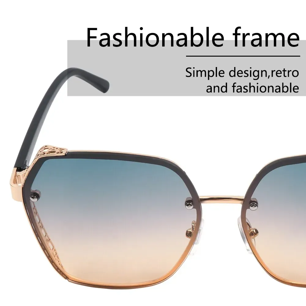 Ovale zonnebril Heren Dames Luxe trendmerk Designer Metaallegering Frame Gradiënten Lens Opvallende piloot