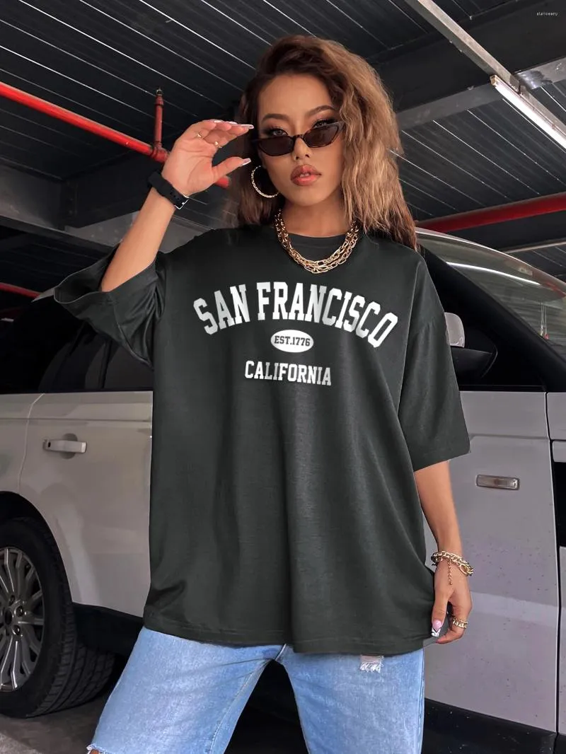 Koszule kobiet w San Francisco-USA City Bawełniane drukowane kobieta Tshirts