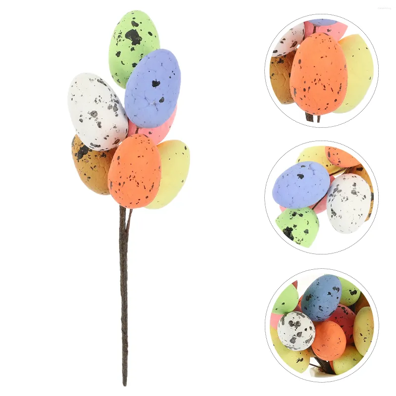 Decorative Flowers 8 Pcs Easter Egg Cuttings Tree Branches Ornament Decorations DIY Crafts Spotted Foam Party