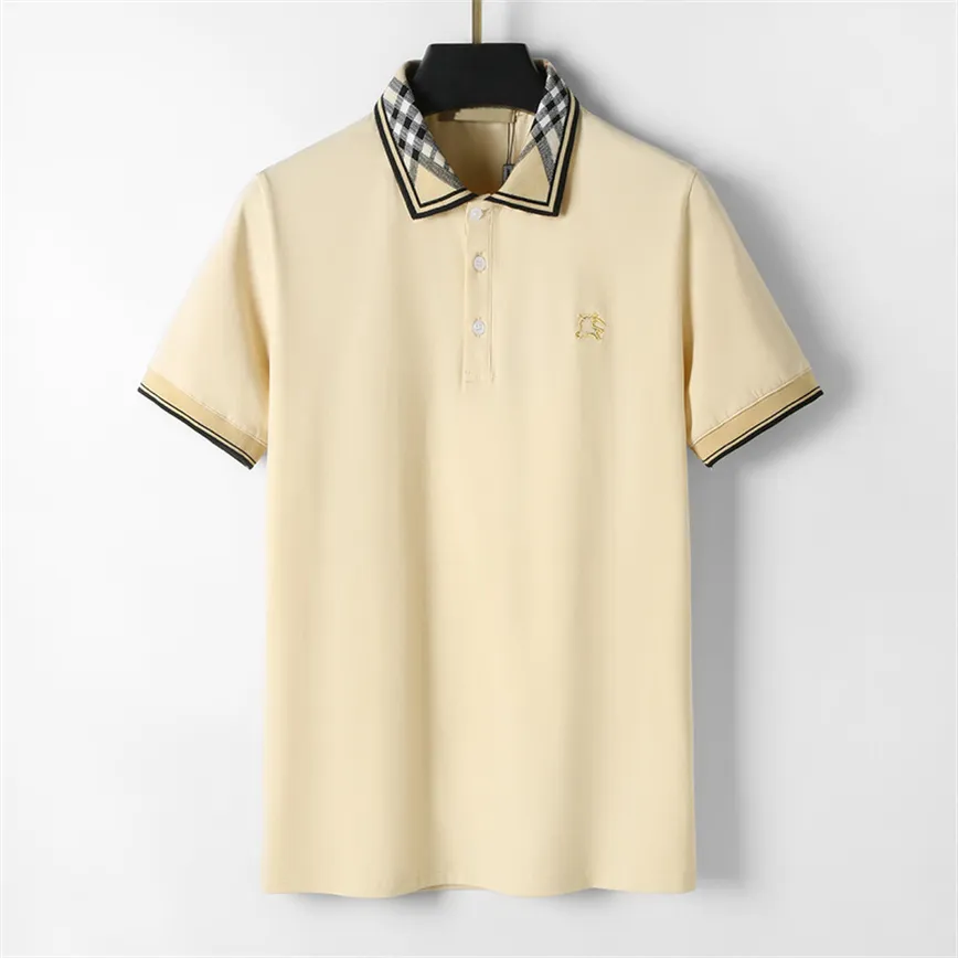 Designer Luxury Men's Polo Shirt T-shirt Fashion Business Kort ärm 100% bomull av hög kvalitet andas klassiska broderade bokstäver märke lapel kort ärm