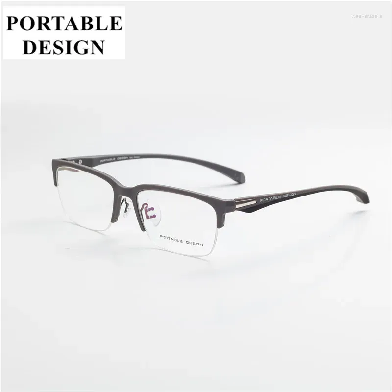 Óculos de sol quadros qualidade homens estilo liga de titânio meia borda óculos chegada design tradicional óculos masculinos óculos casuais para