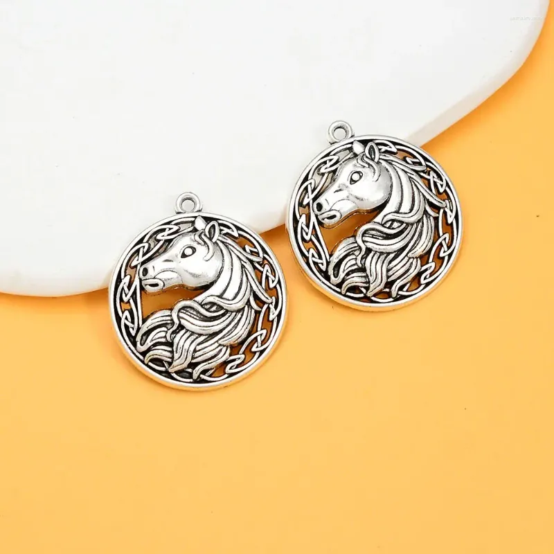 Charms 3pcs/Lots 30x33mm Antique Horse Animals Pendant For DIY Necklace Keychain Jewelry Making Findings Supplies Accessories