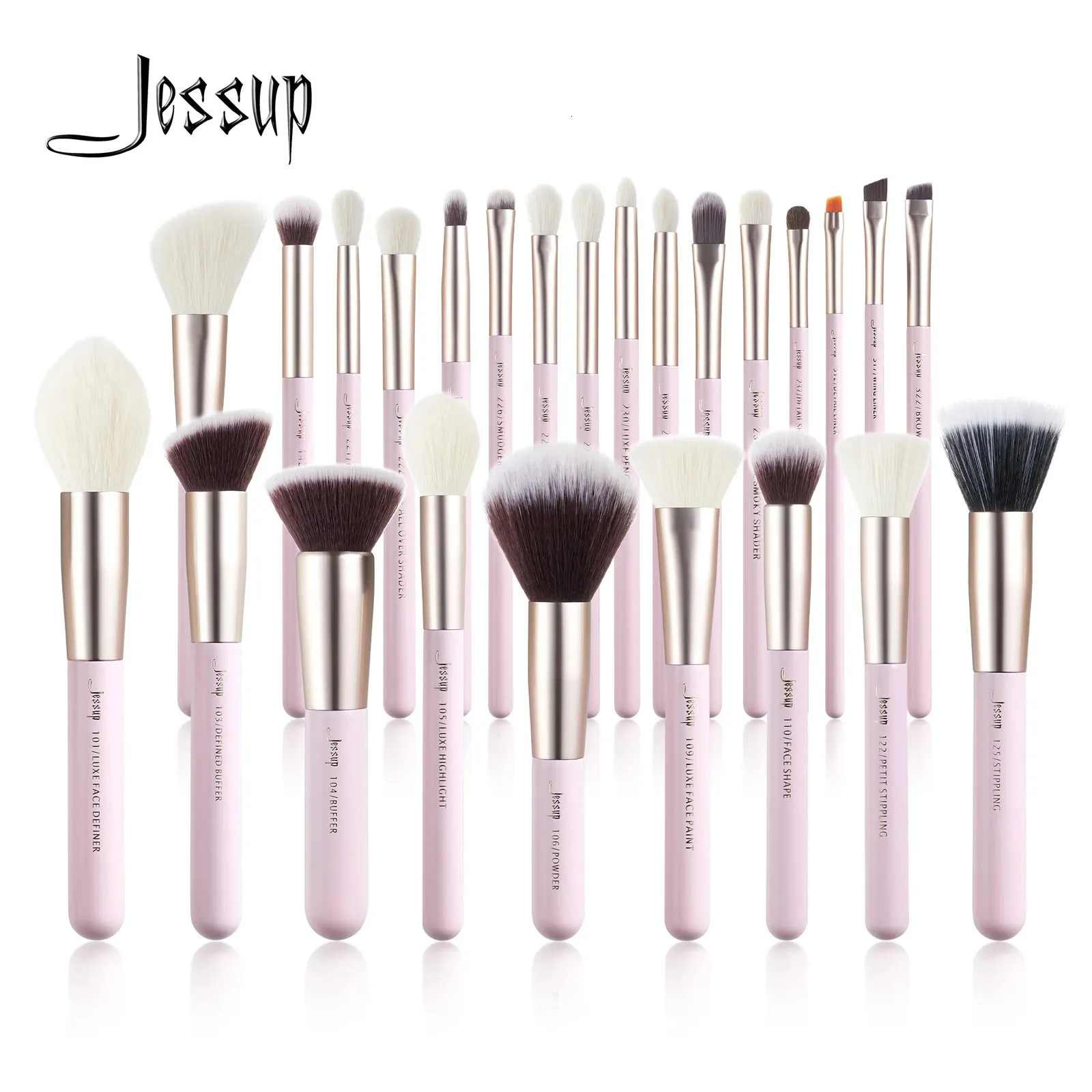 Jessup Makeup Brushes Set 1525pcs NaturalSynthetic Foundation Powder Highlighter Eyeshadow Brush Pedzle do Makijazu T290 240118