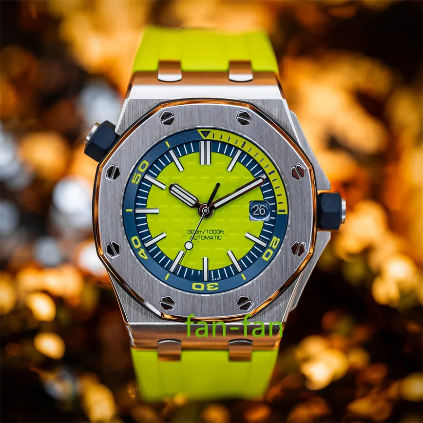 Brand World Luxury Watch Najlepsza wersja obserwuj nurka „Lime Green”! 15710st.oo.a038ca.01 Zupełnie nowy automatyczny eta cal.3255 Oglądaj 2-letnie gwarancyjne zegarki męskie