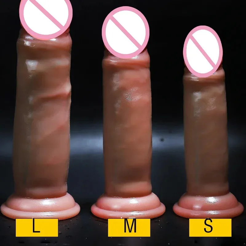 Vibradores realistas Pele Real Pênis SML Enorme Vibrador Big Dick Sex Toys Feminino Masturbador Gspot Estimulador Produtos Adultos 240130