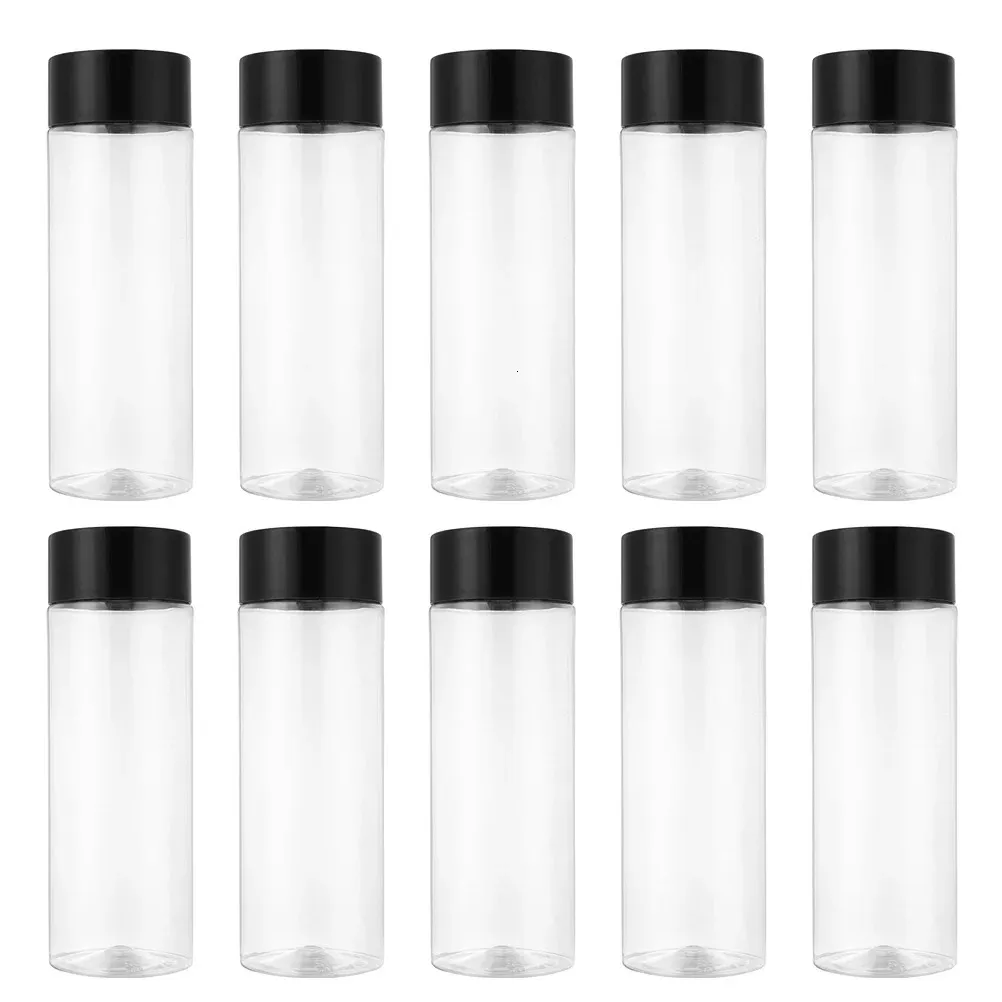 10pcs Plastic Juice Bottle Transparent Coarse Cereals Storage Container Beverage Pet Layered Fruit Sensory 240129