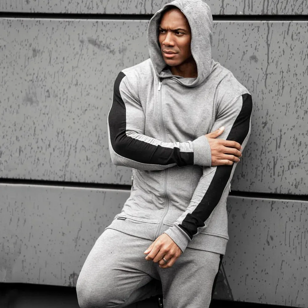 Tracksuits Mens Running Sportswear Suits Sweatshirt Sweatpants Gym Fitness Training Hoodies and Pants Sets Male Jogging Clothing 240124