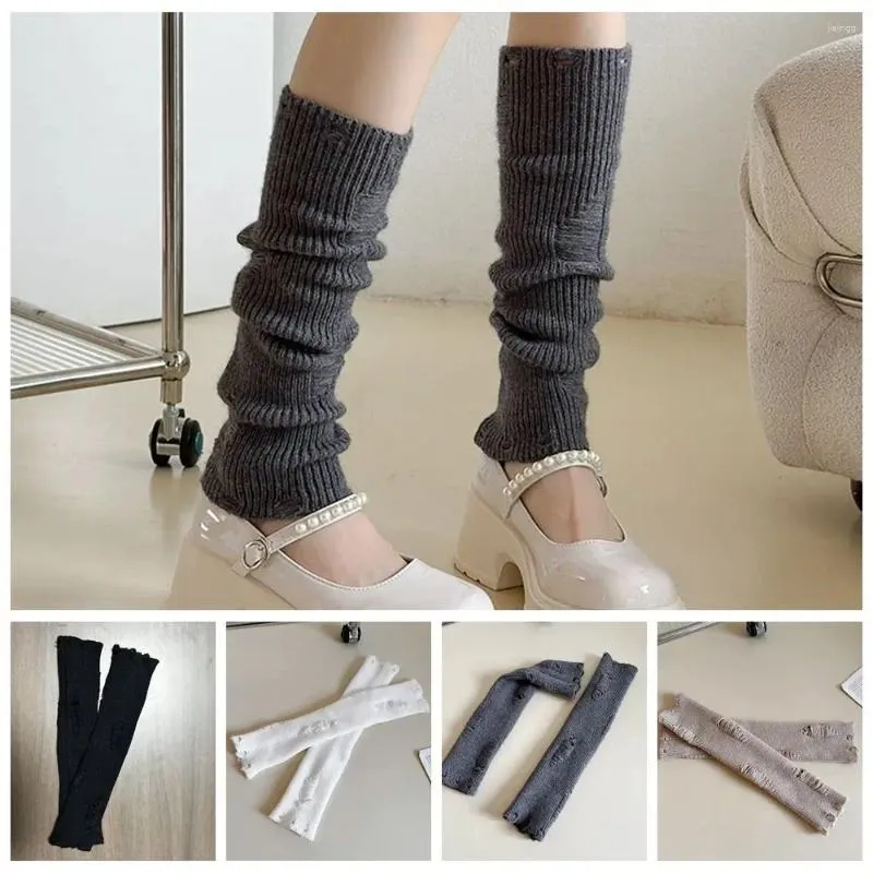 Frauen Socken japanischen Stil Loch Mode Rüschen Harajuku gestrickte Abdeckung Fuß Woolen Mädchen