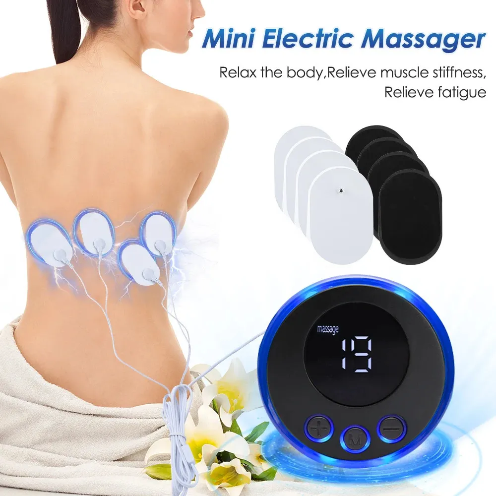 Ems corpo massageador atual muscular pulso elétrico massageador remendo eletrodo almofadas de gel dezenas volta maca cervical masajeador 240202
