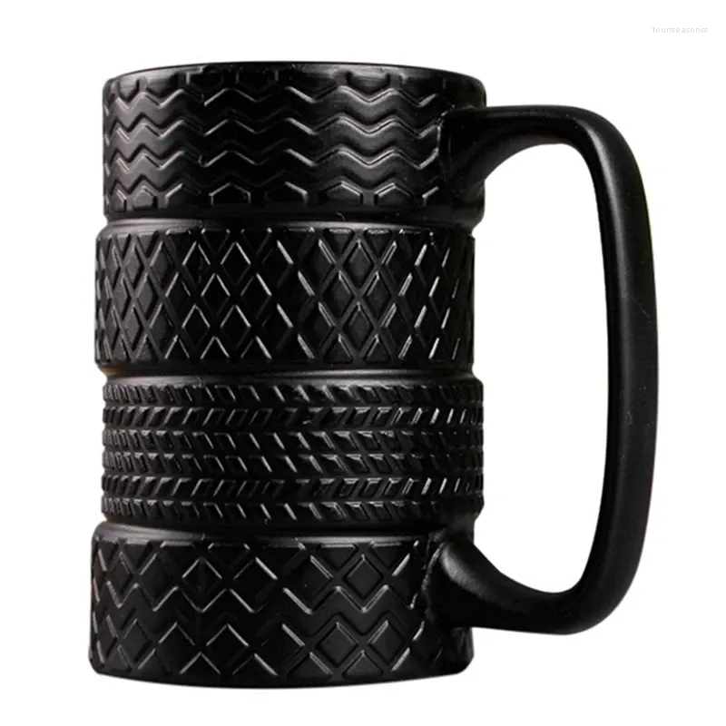 Tasses drôle pneu en céramique 500ML capacité tasse à café petit déjeuner céréales lait thé tasse d'eau bureau nouveauté cadeaux durables