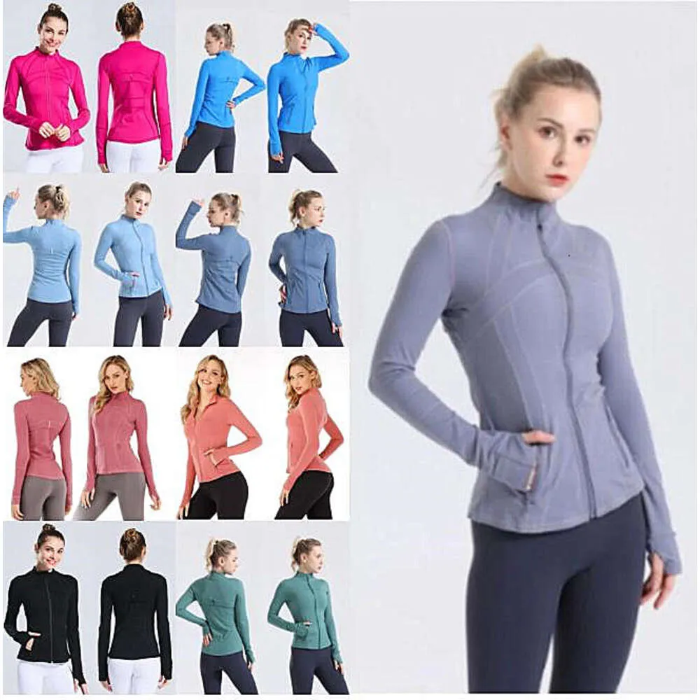 Jaqueta de yoga feminina ll definir treino esporte casaco de fitness esportes secagem rápida activewear topo sólido zip up moletom sportwear LU-088 2024