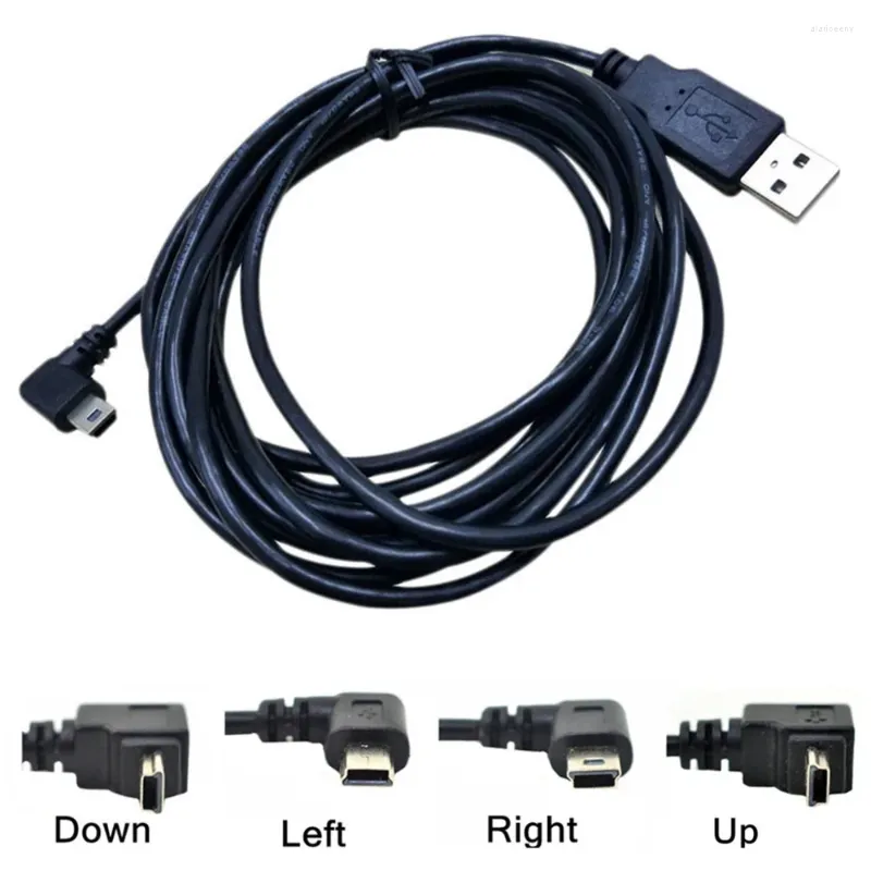 2.0 till Mini USB Data Sync Cable 90 -graders vinklad armbåge 5 stift B Manlig laddningssladd för kamera MP3 MP4