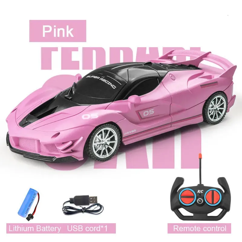 Electric Simulation Remote Control Racing Car Toy 1 18 High Speed ​​Sport Drift Electric LED Light Vehicle Model Childrens RC CAR 240201