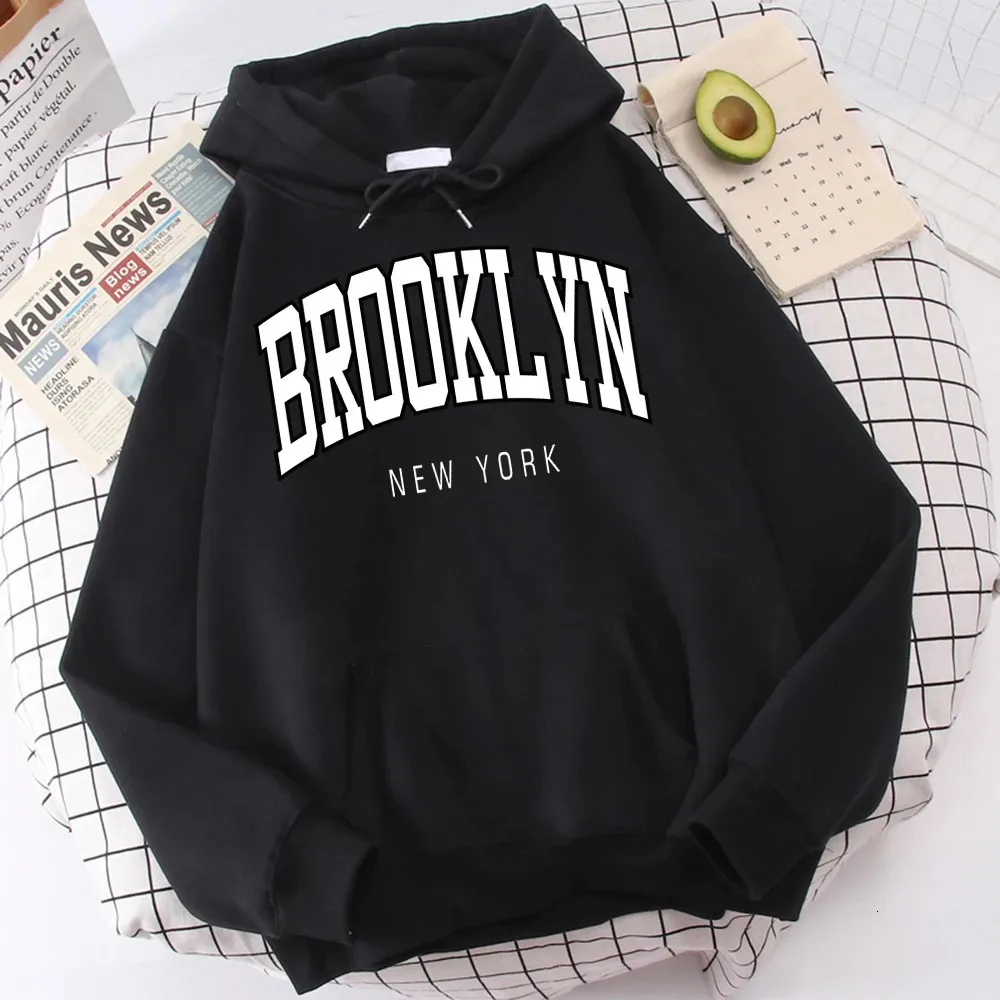 Brooklyn York Print Mens Hoodies Fashion Quality Classic Classic Simplicity Tracksuit Harajuku Allmatch Clothing for Men 240119