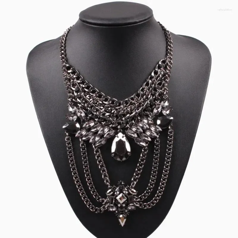 Halsband örhängen Set Fashion Chunky Statement Metal Chain Choker Pendant Summer Bib Luxury For Women Jewelry