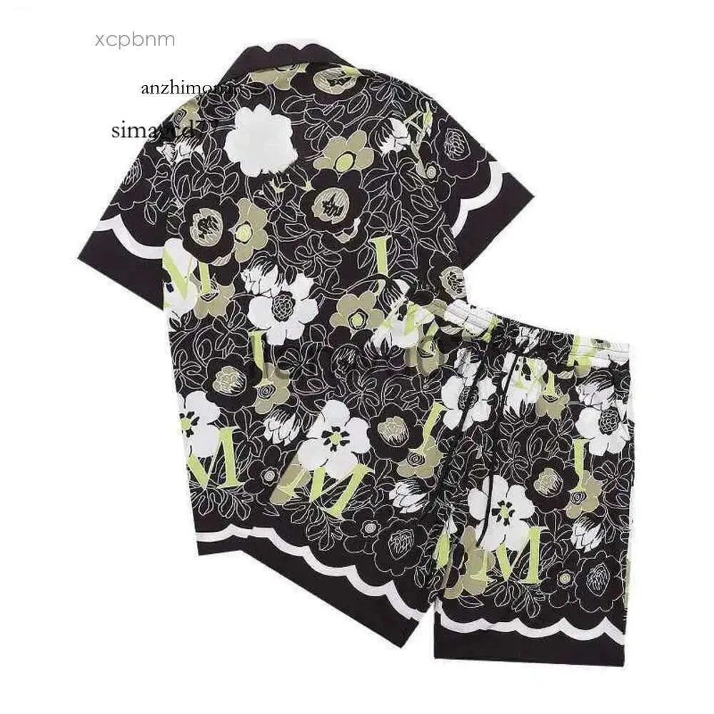 am amirlies amrilied miris amr amiiri amari Hommes T-shirts Hommes Designer T Set Button Up Singlebreasted Print Mens Hawaii Floral Casual 28708