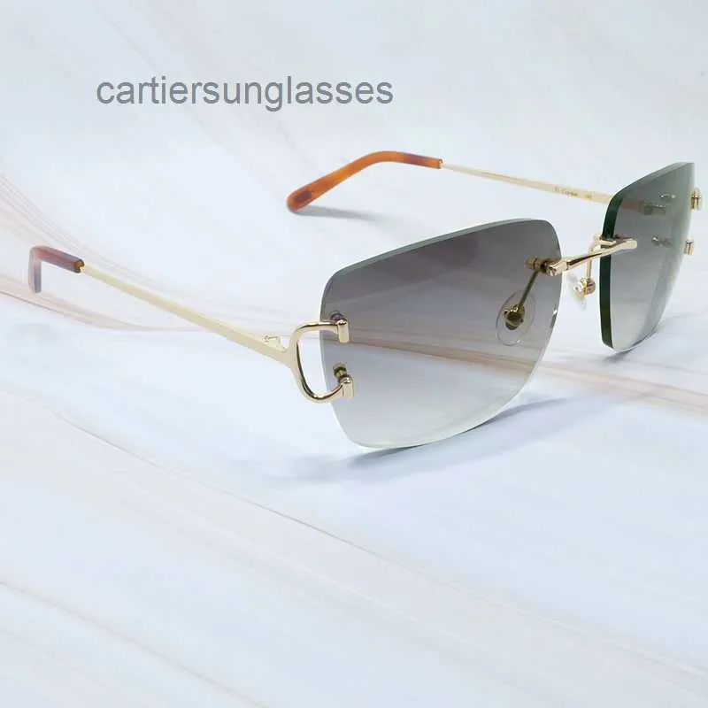 Designer Solglasögon Big Wire C Carter Män och kvinnor Rimless Luxury Accessories Fashion Vintage Driving Sun Shades Gafas de Sol Hombre