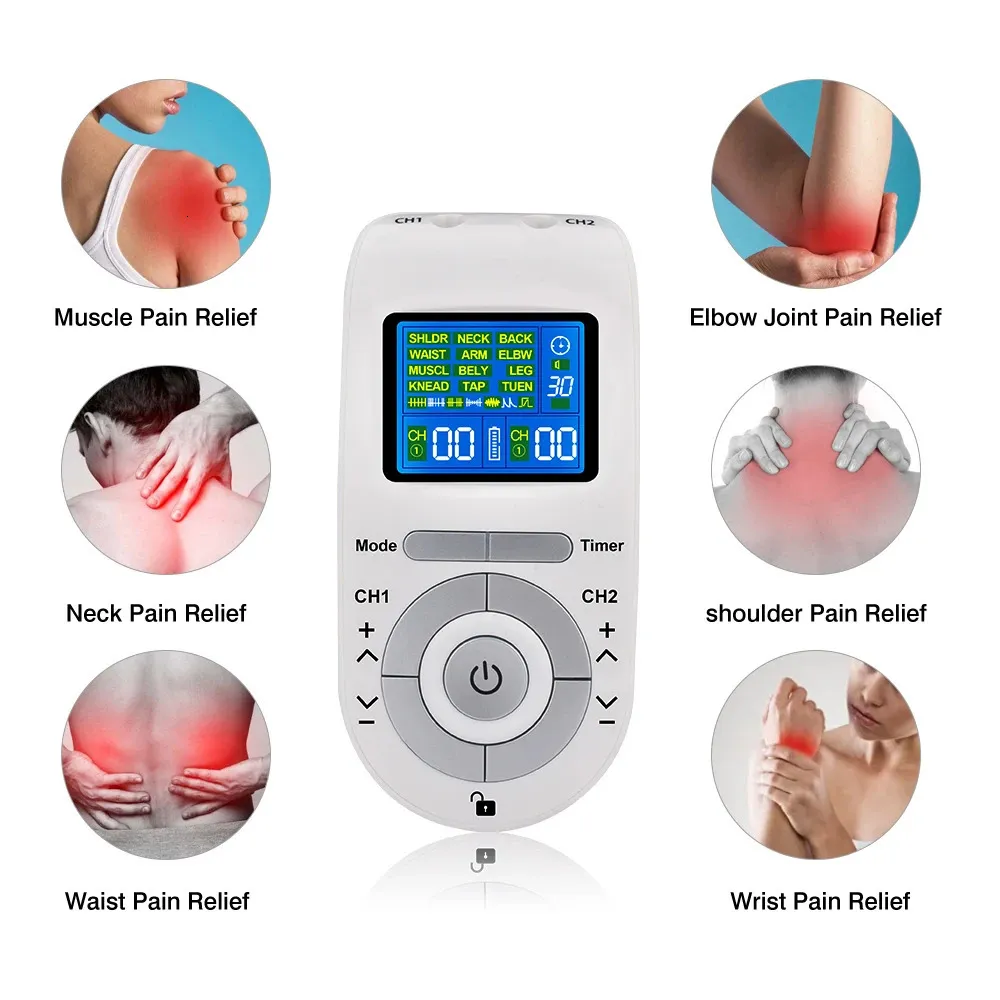 Ems dispositivo terapêutico de baixa frequência, dezenas de terapia muscular elétrica, massageador de costas, pescoço, máquina de fisioterapia, ferramentas de massagem 240202