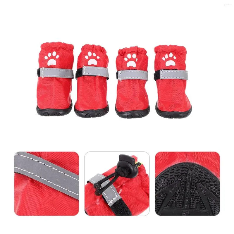 Vestuário para cães 4 Pcs Botas Pet Chuva Antiderrapante Sapatos de Cachorro Rainshoes Protetor Calçado Pés