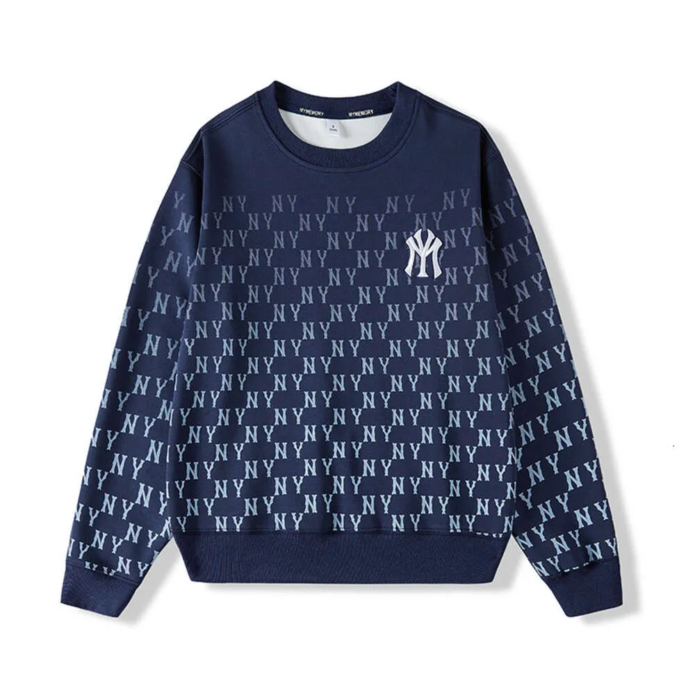 MF MLB NY Trendy helt ny rund nacke hoodie ny full tryck män och kvinnor koreansk version par broderad lös casual hoodie