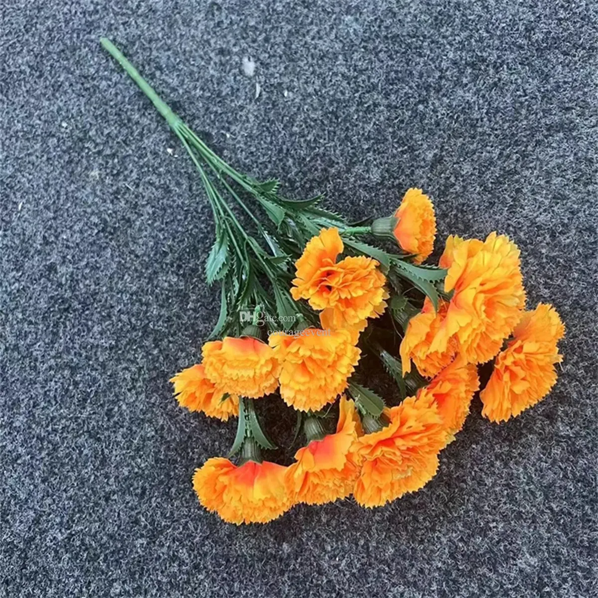 Flor de cravo artificial por atacado flor de buquê de cravo de seda para decoração de casamento